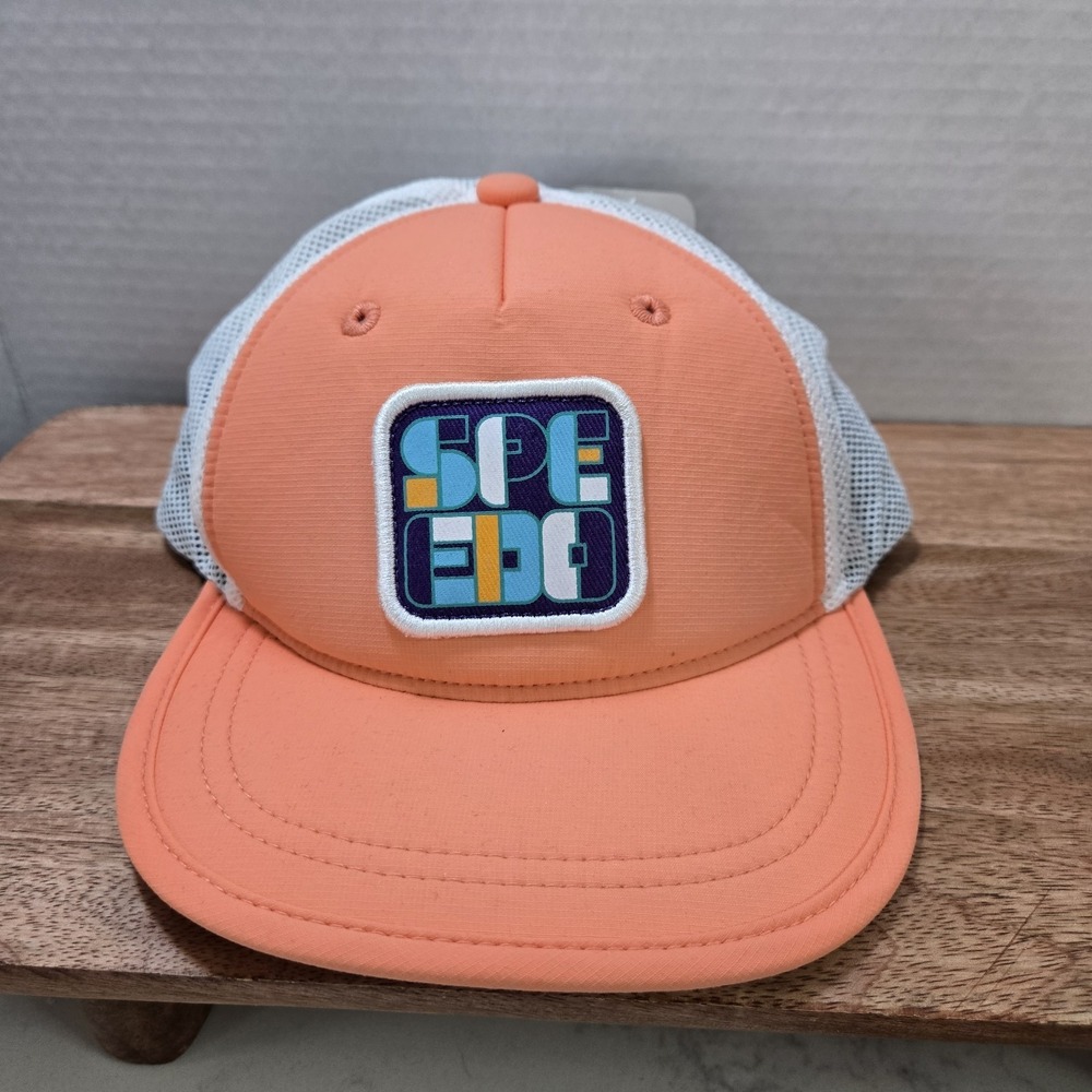 Speedo Kids Trucker Hat Coral Sands Mesh Snapback‎ Floating Cap NWT Adjustable